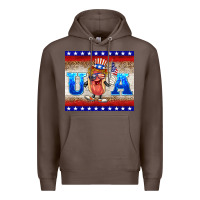 Coffee usa hot dog Premium Hoodie - BarkalooDesign