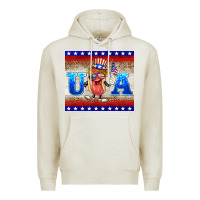 Oatmeal Heather usa hot dog Premium Hoodie - BarkalooDesign