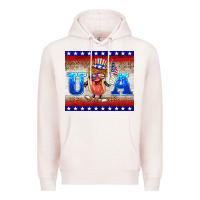 Pale Pink usa hot dog Premium Hoodie - BarkalooDesign