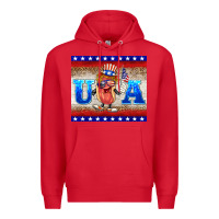 Red usa hot dog Premium Hoodie - BarkalooDesign
