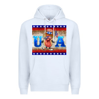 White usa hot dog Premium Hoodie - BarkalooDesign