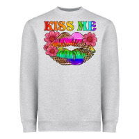 Heather Grey lgbtq kiss me Heavyweight Sweatshirt - HRA Design Shop