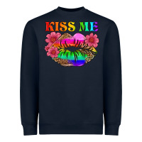 Navy lgbtq kiss me Heavyweight Sweatshirt - HRA Design Shop