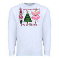 White the most wonderful time of the year Premium Sweatshirt - MaliasSmallBusiness