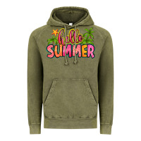 Vintage Olive hello summer Vintage Hoodie - Zillion Design Studio