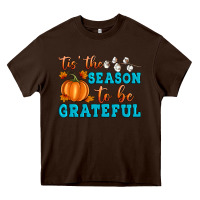 Chocolate Brown Tis' the Season To Be Grateful Heavy Core Tee - Artiststas