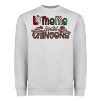 Heather Grey la mama mas chingona Heavyweight Sweatshirt - CowhideDigitalArt