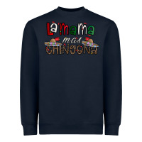 Navy la mama mas chingona Heavyweight Sweatshirt - CowhideDigitalArt