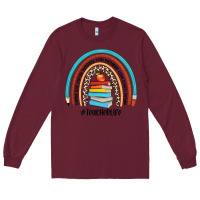 Burgundy #teacherlife Long Sleeve Tee - JahusDesignShop