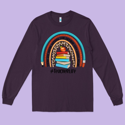 #teacherlife Long Sleeve Tee Designed By Jahusdesignshop