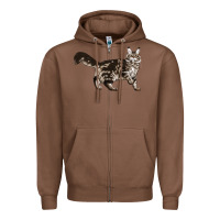 Chestnut Maine Coon Cat Zipper Hoodie - LillyAllenDesigns