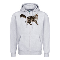 Heather Grey Maine Coon Cat Zipper Hoodie - LillyAllenDesigns