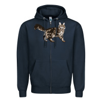 Navy Maine Coon Cat Zipper Hoodie - LillyAllenDesigns
