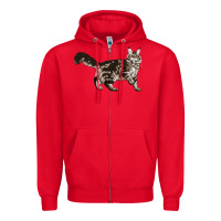 Red Maine Coon Cat Zipper Hoodie - LillyAllenDesigns