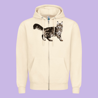 Maine Coon Cat Zipper Hoodie Designed By Lillyallendesigns