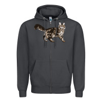 Smoke Maine Coon Cat Zipper Hoodie - LillyAllenDesigns