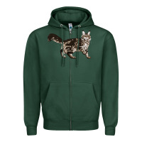 Sports Green Maine Coon Cat Zipper Hoodie - LillyAllenDesigns