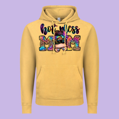 Hot Mess Mom Messy Bun Vintage Hoodie Designed By Zillion Design Studio