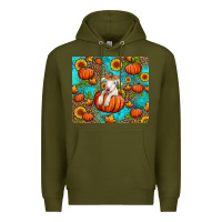 Army Green fall pumpkin lamb Premium Hoodie - Jasminsmagicworld