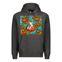 Charcoal Heather fall pumpkin lamb Premium Hoodie - Jasminsmagicworld