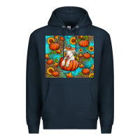 Navy fall pumpkin lamb Premium Hoodie - Jasminsmagicworld