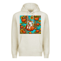Oatmeal Heather fall pumpkin lamb Premium Hoodie - Jasminsmagicworld