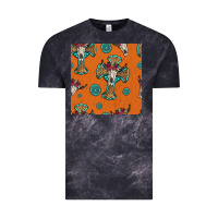 Cloud Black western cross and bull skull seamless pattern Vintage Tee - HRA Design Shop
