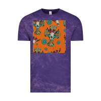 Western Cross And Bull Skull Seamless Pattern Vintage Tee | Teevron