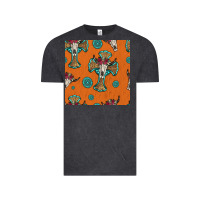 Vintage Black western cross and bull skull seamless pattern Vintage Tee - HRA Design Shop