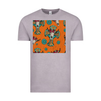 Vintage Zinc western cross and bull skull seamless pattern Vintage Tee - HRA Design Shop