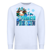 White I'm freakin freezin Premium Sweatshirt - MaliasSmallBusiness