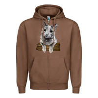 Chestnut Russian Blue Cat Face Zipper Hoodie - LillyAllenDesigns