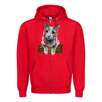 Red Russian Blue Cat Face Zipper Hoodie - LillyAllenDesigns