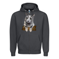Smoke Russian Blue Cat Face Zipper Hoodie - LillyAllenDesigns