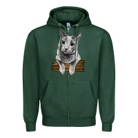 Sports Green Russian Blue Cat Face Zipper Hoodie - LillyAllenDesigns