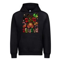 Black christmas believe afro messy bun Urban Hoodie - texasbilliewilder