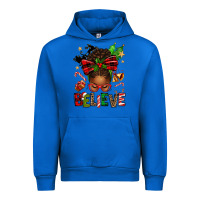 Cobalt christmas believe afro messy bun Urban Hoodie - texasbilliewilder