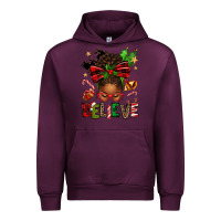 Mauve Wine christmas believe afro messy bun Urban Hoodie - texasbilliewilder