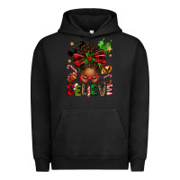 Pigment Black christmas believe afro messy bun Urban Hoodie - texasbilliewilder