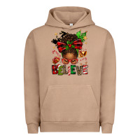 Pigment Burro christmas believe afro messy bun Urban Hoodie - texasbilliewilder