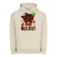Pigment French Oak christmas believe afro messy bun Urban Hoodie - texasbilliewilder