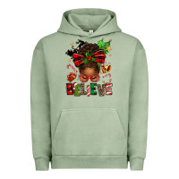 Pigment Oil Green christmas believe afro messy bun Urban Hoodie - texasbilliewilder