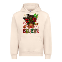 Sandshell christmas believe afro messy bun Urban Hoodie - texasbilliewilder