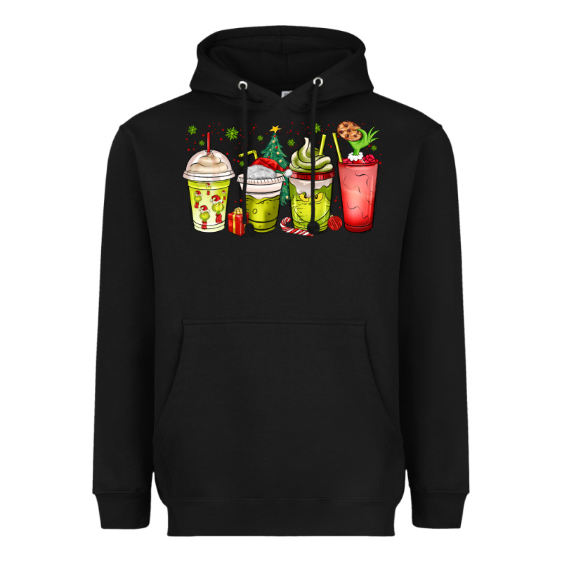 Christmas Characters Coffee Cups Heavyweight Hoodie by MaliasSmallBusiness | Teevron