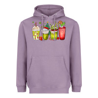 Lavender Christmas characters coffee cups Heavyweight Hoodie - MaliasSmallBusiness