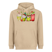 Mushroom Christmas characters coffee cups Heavyweight Hoodie - MaliasSmallBusiness
