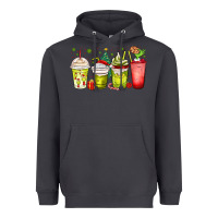 Smoke Christmas characters coffee cups Heavyweight Hoodie - MaliasSmallBusiness