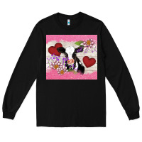 Black lotus heart cow valentine Long Sleeve Tee - AdoDesignShop