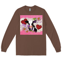 Chestnut lotus heart cow valentine Long Sleeve Tee - AdoDesignShop