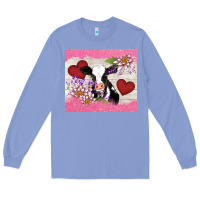 Colony Blue lotus heart cow valentine Long Sleeve Tee - AdoDesignShop